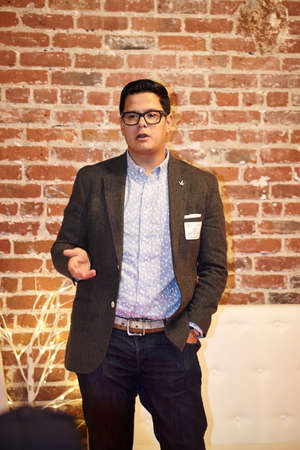 LOS ANGELES, UNITED STATES - Feb 09, 2019: Roger Obando of Baker Technologies at Weedweek Recharge LA conference. Cannabis industry conference.のeditorial素材