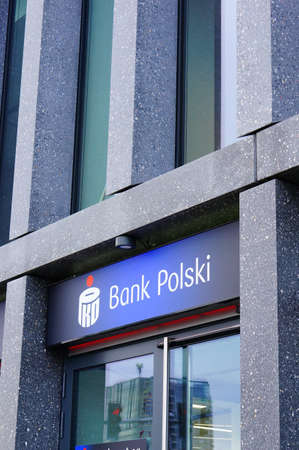 POZNAN, POLAND - Jan 13, 2020: PKO Bank Polski office in the Baltyk building.のeditorial素材