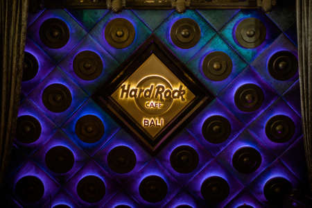 KUTA, INDONESIA - Aug 16, 2019: Stage background at Hard Rock cafe, Kuta Bali