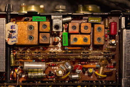 A landscape shot of a circuit board with a blurred backgroundのeditorial素材