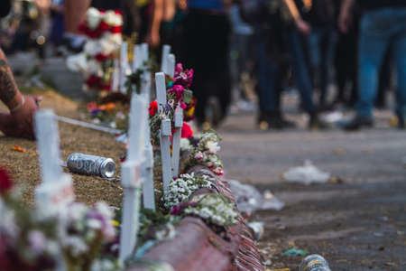 SANTIAGO, CHILE - Nov 28, 2019: The protests show their dissatisfaction with the Chilean government due to the social crisis that plagues President PiÃ±era and Chileのeditorial素材