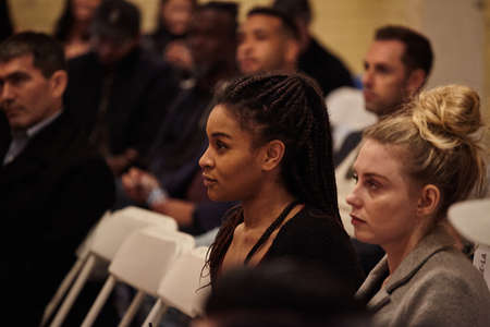 LOS ANGELES, UNITED STATES - Feb 09, 2019: Attendees watching speakers at Weedweek Recharge LA, a...
