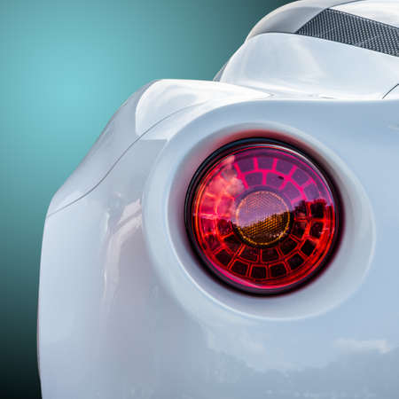 A closeup shot of a modern taillight of a new car model