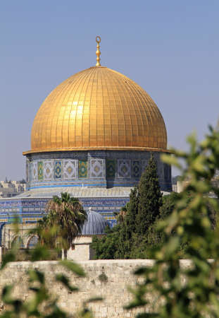 A vertical shot of the Dome of the Rock in Jerusalem, Israel