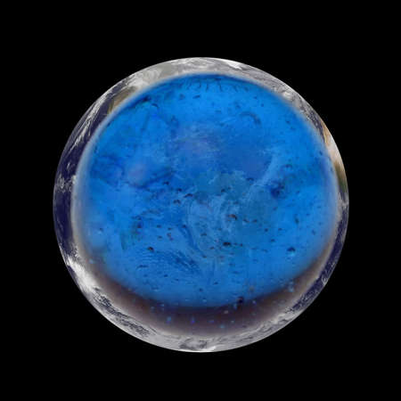 Earth seen as a big blue marble.の写真素材