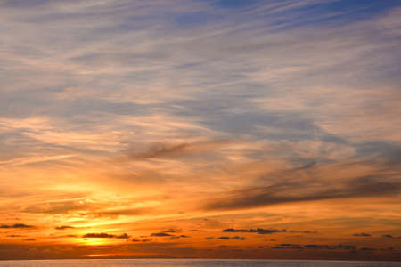 Beautiful scenery of sunset in the ocean