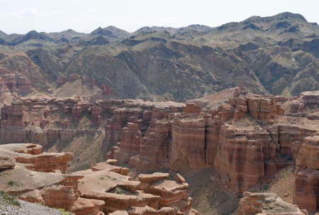 Colorful rocks of Charyn Canyon inTamerlik, Kazakhstan