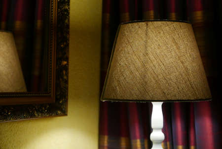 A selective focus shot of a beautiful lampshade with a blurred backgroundの写真素材