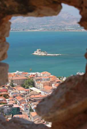 A vertical shot of the city of Nafplio in Greece during daytimeの写真素材
