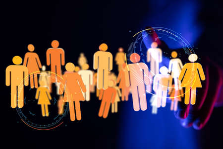 A virtual projection of a diverse business team - business success concept