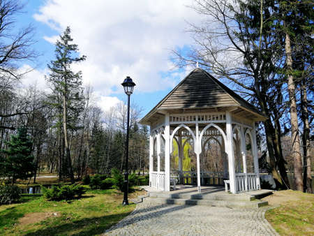 A shot of the arbor in the Park Norweski of Jelenia, Polandの写真素材