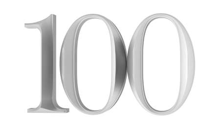 A digital number hundred on a white backgroundの写真素材
