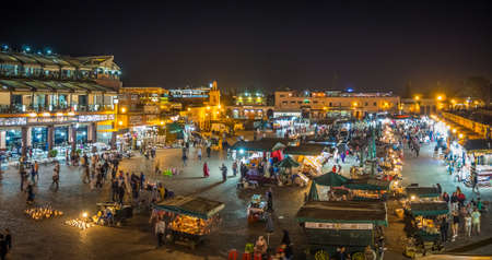 MARRAKECH, MOROCCO - Jun 03, 2018: MARRAKECH, MOROCCO. 3 JUNE 2018: The famous market in Marrakech in Morroccoのeditorial素材