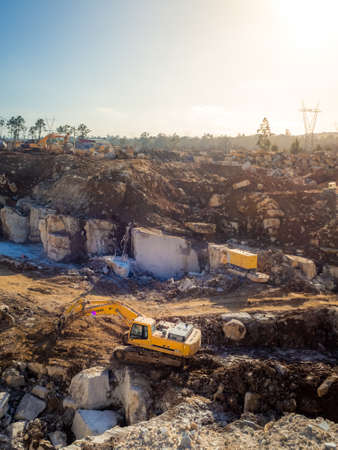 CADOIÃ§O, PORTUGAL - Mar 16, 2019: Marble quarry in the region of CadoiÃ§o, Leiria, Portugalのeditorial素材