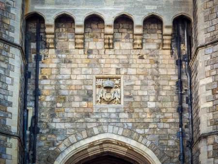 WINDSOR, UNITED KINGDOM - Oct 05, 2017: Outside view of Medieval Windsor Castle. Windsor Castle is a...
