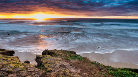 Sunset at portugals west coast near sagres