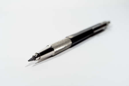 An isolated shot of an ink pen with a white backgroundの写真素材