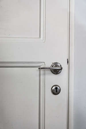 Detail of vintage door with period style antique door handle