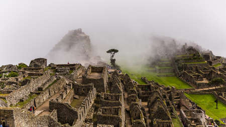 the famous inca ruins of machu picchu in peruの写真素材