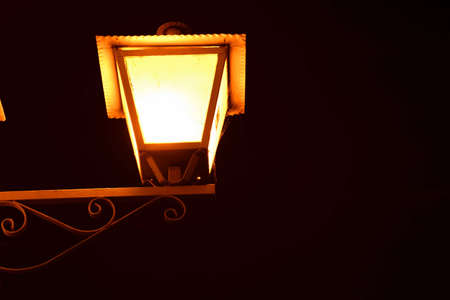 A low angle shot of a street light at nightの写真素材