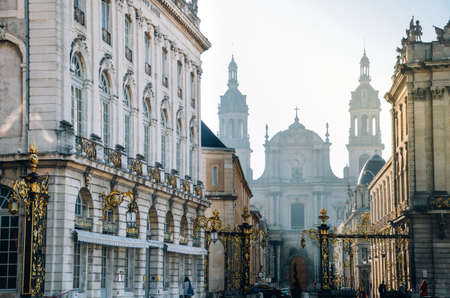 The historical buildings demonstrating the nuances of the architecture of Nancy, Franceのeditorial素材
