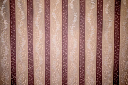 A background of a wall with stripes and nice floral designの写真素材