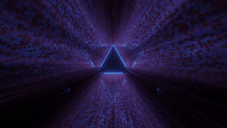 A cool futuristic background with a lit purple and blue triangle in the middle