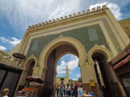 FEZ, MOROCCO - Jun 05, 2018: Bab Boujloud Gate, medina in Fez on June 5, 2018, Moroccoのeditorial素材