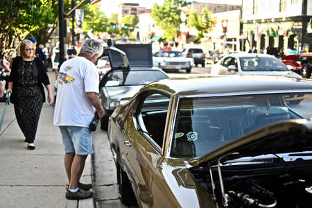DOWNERS GROVE, UNITED STATES - Jun 07, 2019: A car during the Downers Grove Car Show - Friday Night Lightsのeditorial素材