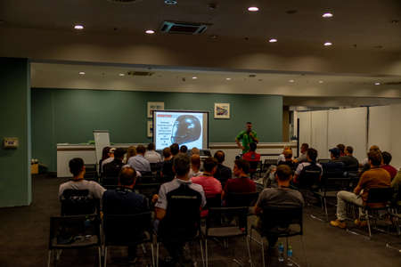 January 25, 2019 - Abu Dhabi, UAE: Pre-race safety training at Yas Marina Driverâs training centerのeditorial素材