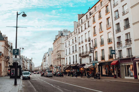 A shot of the streets and buildings of Paris, Franceのeditorial素材