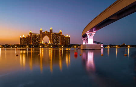DUBA, UNITED ARAB EMIRATES - Dec 02, 2019: View of Atlantis the Palm Hotel from The Pointe by...