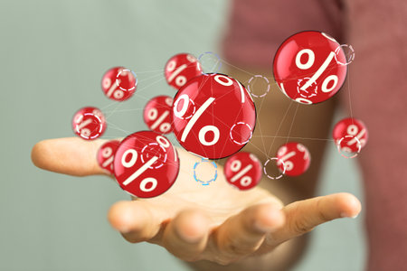 good sale discount in handの写真素材