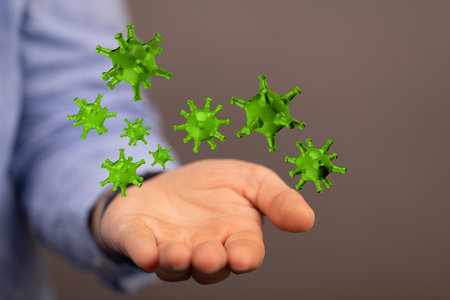 contagious coronavirus pandemic, dangerous virus outbreak 3dの写真素材