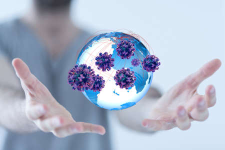 contagious coronavirus pandemic, dangerous virus outbreak 3d