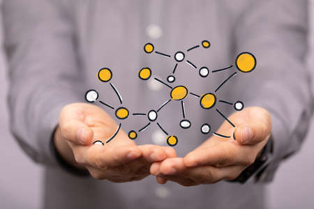 team work connection digital concept