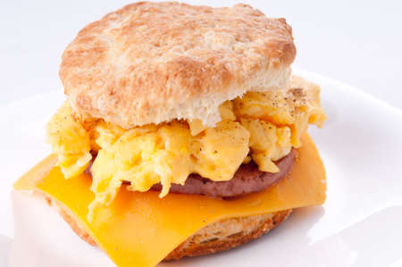 egg and biscuit sandwichの写真素材