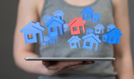 digital small house with a roof conceptの写真素材