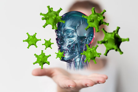 epidemic coronavirus digital 3d fluの写真素材