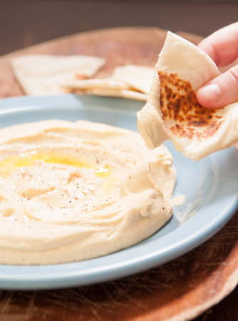 home made hummusの写真素材