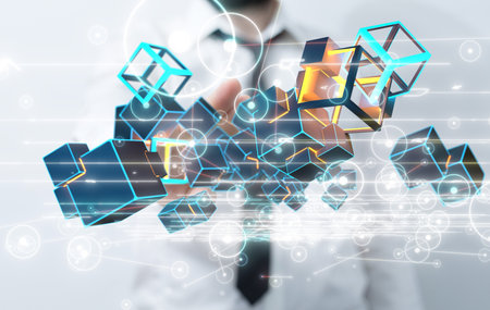 Big data visualization. Network connection structureの写真素材
