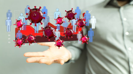 virus economic impact concept imageの写真素材