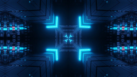 A cosmic environment with colorful neon laser lights - perfect for a digital wallpaper