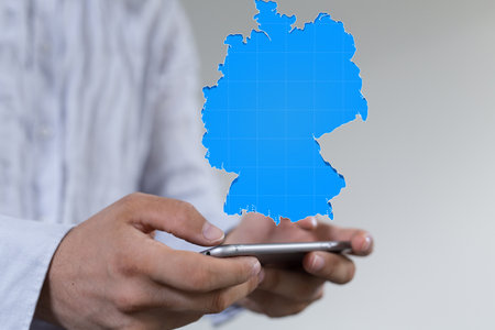 Map - Germany - 3D-Illustration digitalの写真素材
