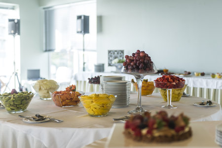 Different fruits assortment in the restaurant