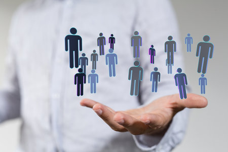 abstract social network scheme, which contains business peopleの写真素材