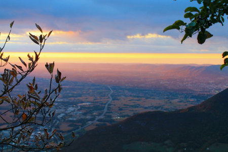 I took this picturein the moutains with an amazing sunset.の写真素材