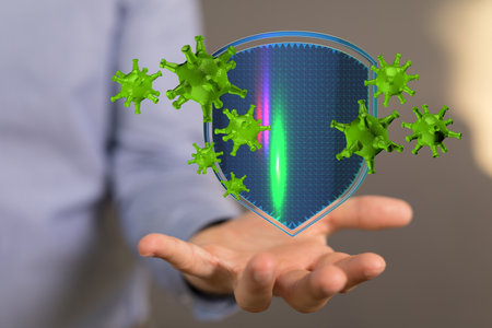 flu virus attack digital 3dの写真素材