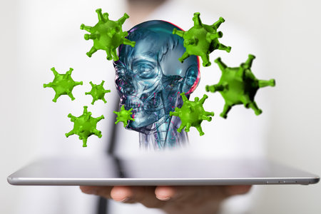 flu virus attack digital 3d