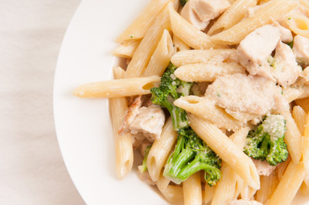 chicken pasta with broccoliの写真素材